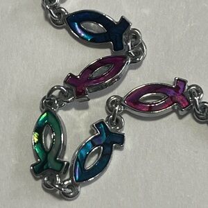 Colorful Fish Link Bracelet EUC